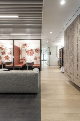 FLOORING, PARTITION SYSTEM, MEETING BOOTHS, SEATING